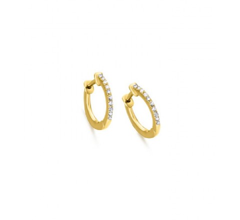 PENDIENTES ARO ORO Y BRILLANTE 0,06 GB007OA 00