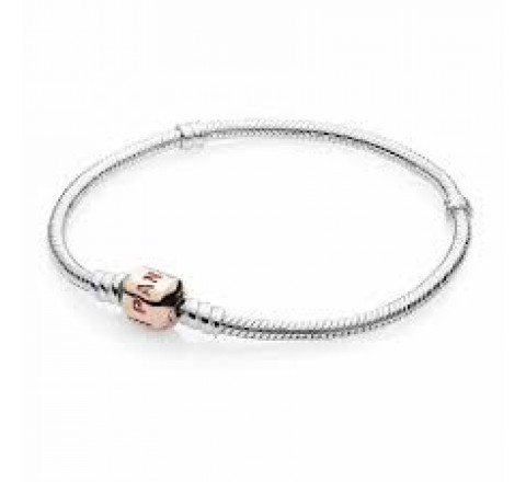 PULSERA PANDORA 580702-18 PLATA BROCHE ROSADO