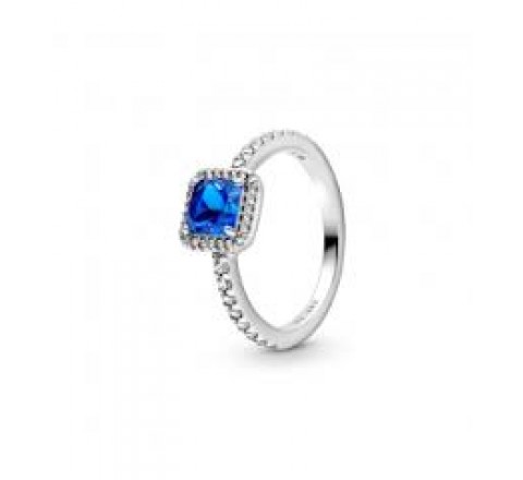 ANILLO PANDORA 198863C02-52  PLATA PIEDRA AZUL CUADRADA