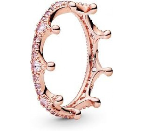 ANILLO PANDORA 187087NPO-56 PLATA ROSADA CORONA PIEDRAS