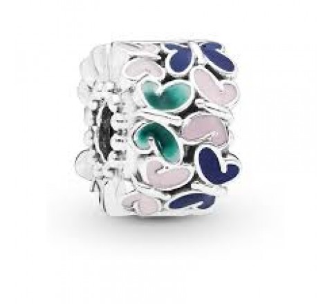 CLIP-SEPARADOR PANDORA 797863ENMX PLATA FLORES ESMALTADAS