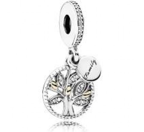 CHARMS PANDORA 791728CZ PLATA ARBOL VIDA CIRCONITAS BICOLOR
