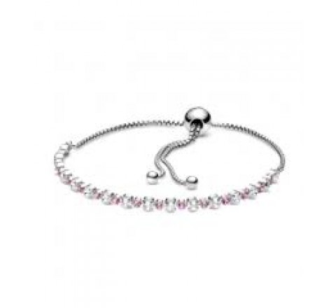PULSERA PANDORA 598517C02-1 PLATA CIRCONITAS BLANCAS Y ROSAS