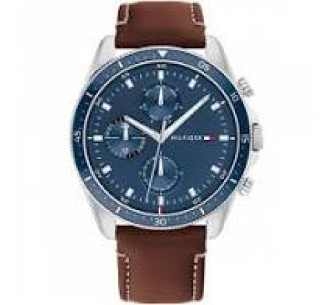 RELOJ TOMMY HILFIGER 1791837 CORREA MARRON ESFERA AZUL