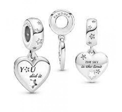 CHARMS PANDORA 799323C01 PLATA CORAZON CON ESTRELLA CALADA