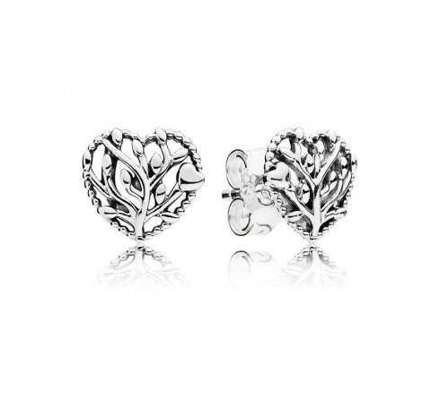 PENDIENTES PANDORA 297085 PLATA CORAZON ARBOL DE LA VIDA