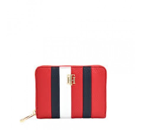 BILLETERA TOMMY HILFIGER AW0AW09848 SNE ROJA AZUL Y BLANCA