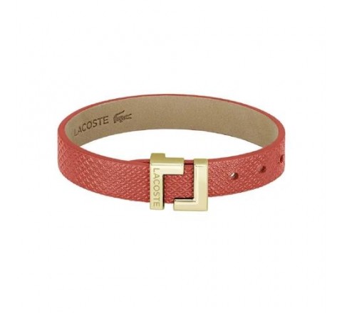PULSERA LACOSTE CUERO CORAL 2040217