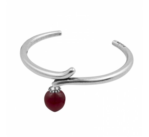 PULSERA CICLON ZAMAK RIGIDA CON BOLA BURDEOS 213121-32-0