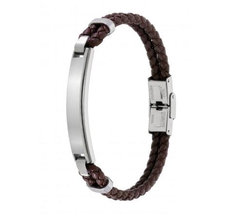 PULSERA MAREA CABALLERO DOBLE TRENZADO MARRON C00103/447
