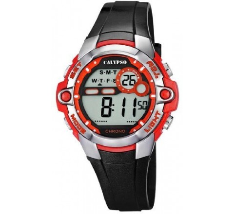 RELOJ CALYPSO DIGITAL CORREA CAUCHO NEGRA BRILLO K5617/5