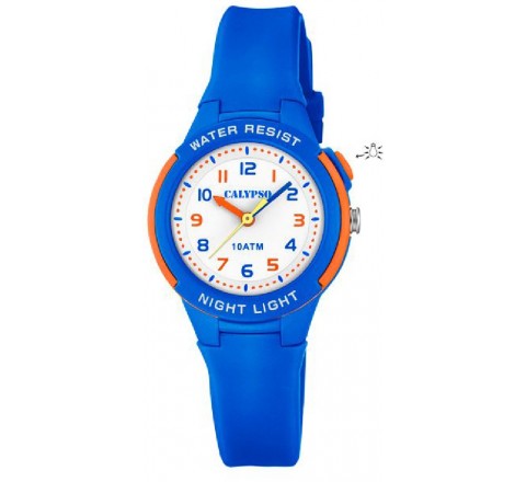 RELOJ CALYPSO SILICONA AZUL ANALOGICO CON LUZ K6069/3