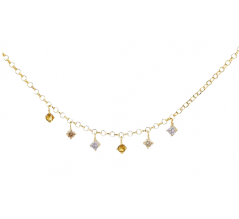 GARGANTILLA RADIANT PLATA DORADA CIRCONITAS RY000009