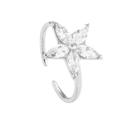 ANILLO RADIANT PLATA ESTRELLA CIRCONITAS RY000046