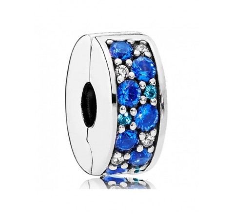 CLIP SEPARADOR PANDORA PLATA PIEDRAS AZULES 791817NSBMX