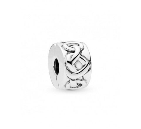 CLIP SEPARADOR PANDORA PLATA CORAZONES ANUDADOS 798035