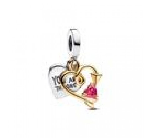 CHARM PANDORA COLGANTE DOBLE CORAZON Y FLECHA 763622C01