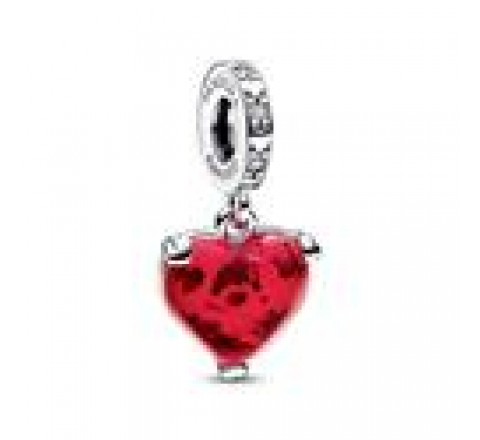 CHARM PANDORA PLAT CRISTAL MURANO ROJO BESO DISNEY 792522C01