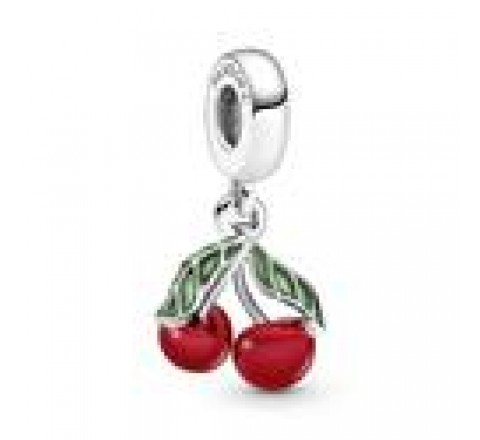 CHARM PANDORA PLATA CEREZAS ASIMETRICAS ESMALTE 791583C01