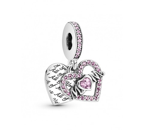 CHARMS PANDORA PLATA CORAZON CIRCONITAS ROSAS MAMA 799402C01