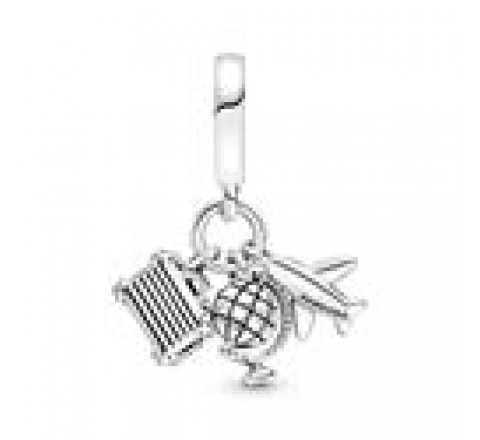 CHARM PANDORA PLATA AVION GLOBO Y MALETA 799435C01