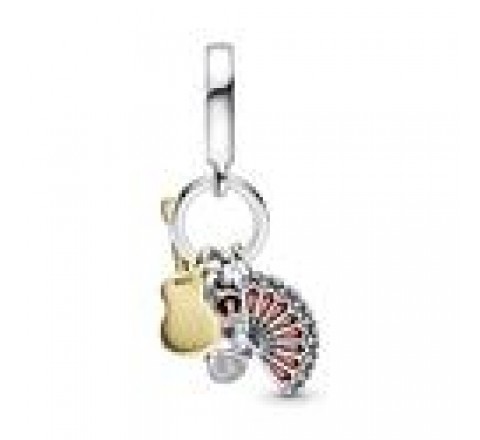 CHARM PANDORA PLATA GUITARRA ZAPATO Y ABANICO 760765C01