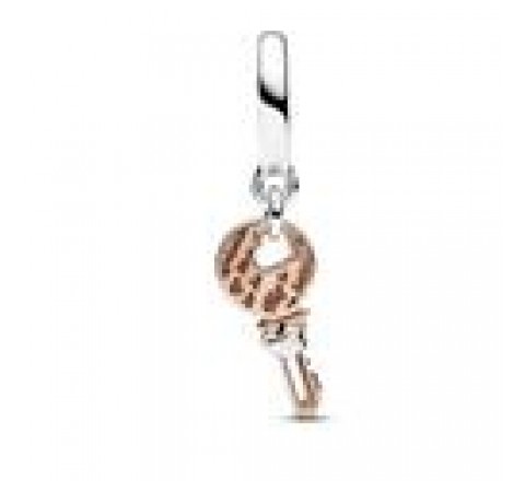 CHARM PANDORA PLATA BICOLOR LLAVE Y CORAZON 782510C00