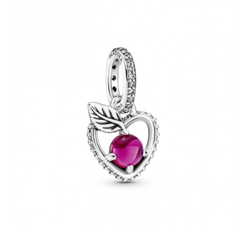 CHARMS PANDORA PLATA SILUETA MANZANA PIEDRA ROSA 399553C01
