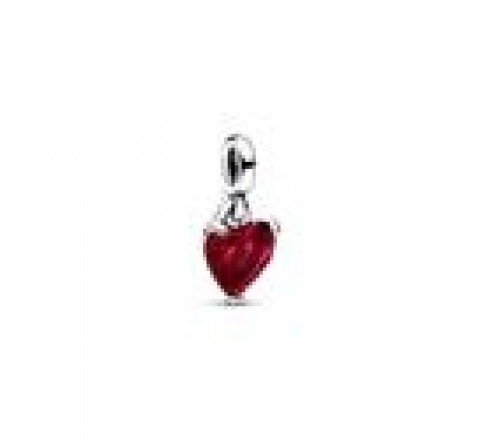 CHARM PANDORA ME PLATA CORAZON PIEDRA ROJA 792524C01