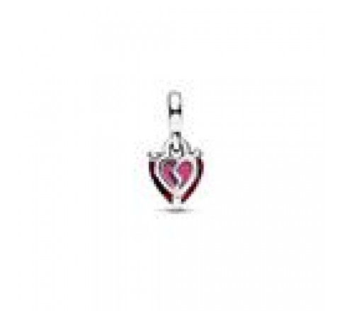 CHARM PANDORA ME PLATA CORAZON PIEDRA ROJA 792524C01