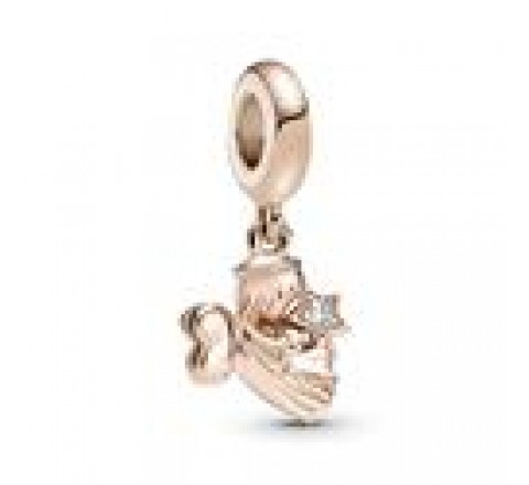 CHARMS PANDORA PLATA ROSADA ANGEL ALAS DE CORAZON 789650C01