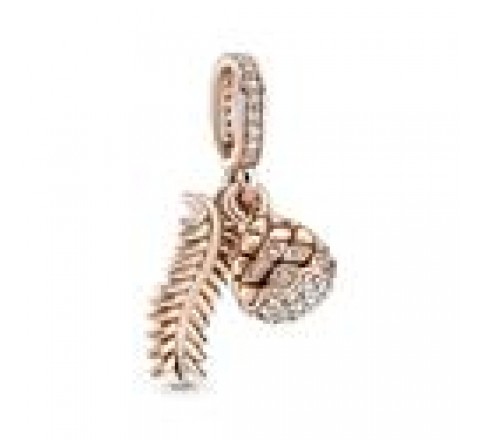 CHARMS PANDORA PLATA ROSADA PI?A Y PLUMA 789557C01