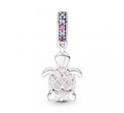 CHARM PANDORA PLATA TORTUGA CRISTAL MURANO ROSA 798939C02