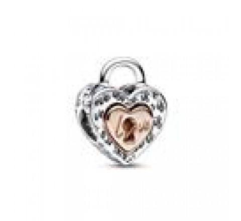 CHARM PANDORA PLATA BICOLOR CORAZON DIVISIBLE 782505C00