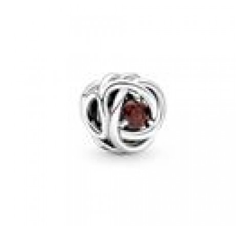 CHARMS PANDORA PLATA CIRCULO CIRCONITA ROJA 790065C06