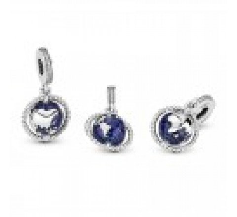 CHARMS PANDORA PLATA BOLA MUNDO AZUL OSCURO 798021CZ