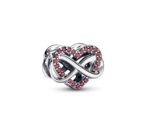 CHARM PANDORA PLATA CORAZON ROJO FAMILIA INFINITO 792246C01