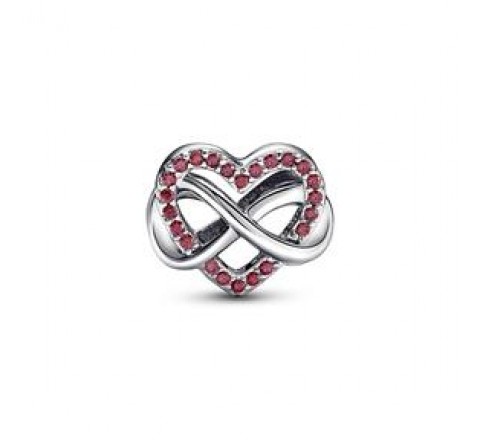 CHARM PANDORA PLATA CORAZON ROJO FAMILIA INFINITO 792246C01