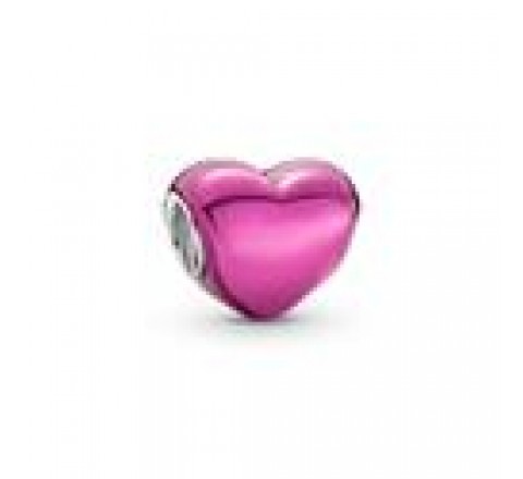 CHARMS PANDORA PLATA CORAZON ROSA METALICO 799291C03