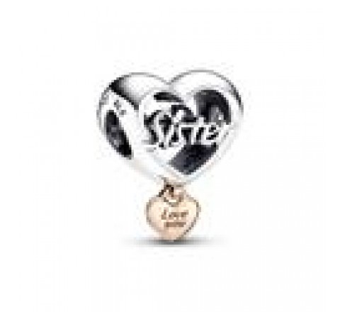 CHARM PANDORA PLATA CORAZON TE QUIERO HERMANA 782244C00