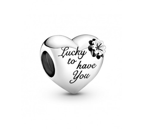 CHARMS PANDORA PLATA CORAZON FLOR MAMA 799364C00