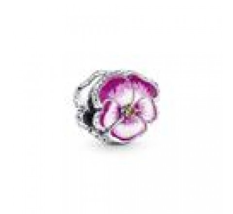 CHARM PANDORA PLATA FLOR PENSAMIENTO ROSA 790777C01