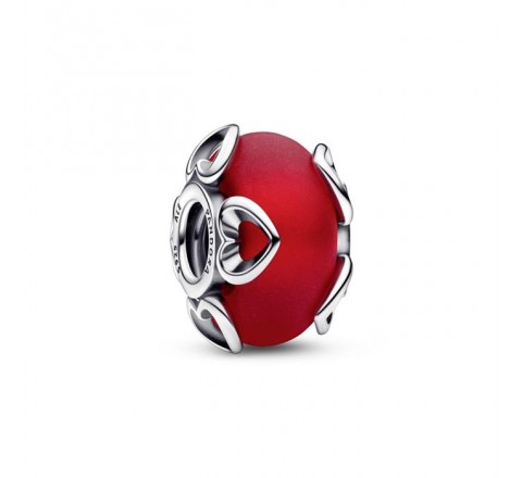 CHARM PANDORA PLATA CRISTAL MURANO ROJO CORAZONES 792497C01