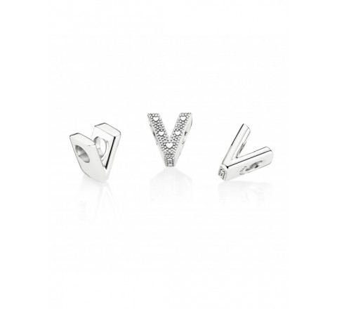 CHARMS PANDORA PLATA LETRA V 797476