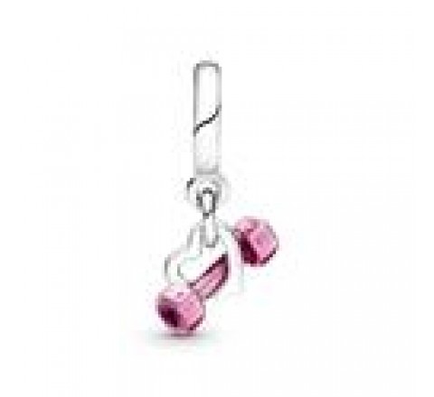 CHARMS PANDORA PLATA MANCUERNAS ROSA CORAZON 799545C01