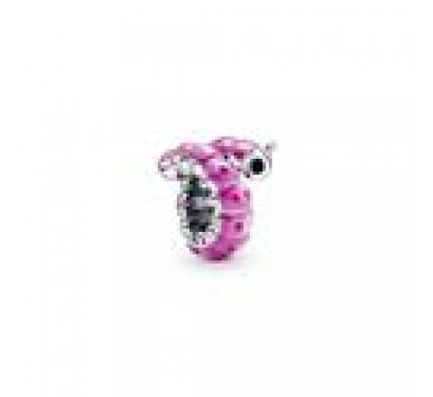 CHARM PANDORA PLATA ORUGA RIZADA ESMALTE ROSA 790762C01