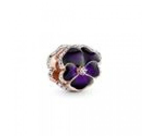 CHARM PANDORA PLATA ROSADA FLOR PENSAMIENTO LILA 780777C01