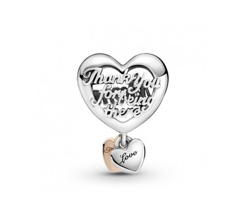 CHARMS PANDORA PLATA BICOLOR CORAZON MAMA 789372C00