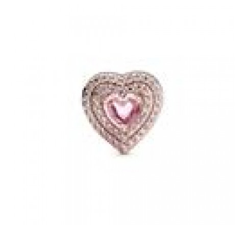 CHARMS PANDORA PLATA ROSADA CORAZON CIRCONITA ROSA 789218C01