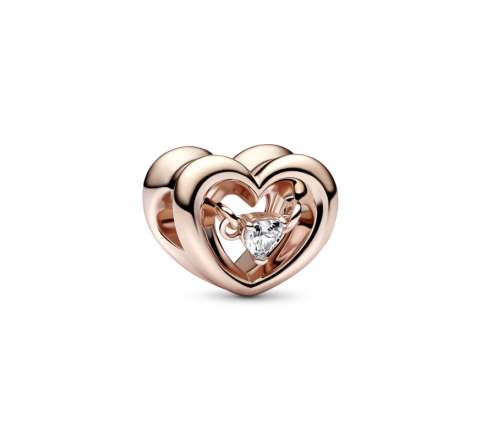 CHARM PANDORA PLATA ROSADA CORAZON Y GEMA 782493C01